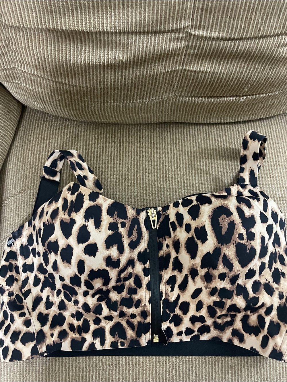 Victoria's Secret Black & White Leopard-Trim Bra